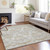 3' X 5' Ivory Beige And Taupe Oriental Washable Indoor Outdoor Area Rug