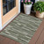 3' X 5' Olive Green Gray And Ivory Striped Washable Indoor Outdoor Area Rug