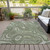 3' X 5' Artichoke Green And Ivory Geometric Washable Indoor Outdoor Area Rug - Artichoke Green, Ivory