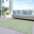 3' X 5' Artichoke Green Mint Green And Ivory Floral Washable Indoor Outdoor Area Rug - Artichoke Green, Mint Green, Ivory