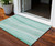 3' X 5' Aqua And Sky Blue Abstract Washable Indoor Outdoor Area Rug