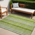 5' X 8' Green Striped Washable Non Skid Indoor Outdoor Area Rug - Green