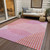 3' X 5' Pink Copper And Ivory Geometric Washable Indoor Outdoor Area Rug
