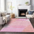3' X 5' Pink Copper And Ivory Geometric Washable Indoor Outdoor Area Rug