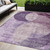 5' X 8' Purple And Lavender Geometric Washable Indoor Outdoor Area Rug Transitional Style - Purple, Lavender Color