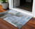 3' X 5' Blue Gray And Dark Brown Abstract Washable Indoor Outdoor Area Rug