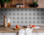 4" X 4" Charcoal And White Scroll Peel And Stick Removable Tiles