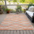3' X 5' Peach Orange And Gray Abstract Washable Indoor Outdoor Area Rug