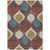 5' X 8' Brown Taupe And Teal Blue Ogee Washable Indoor Outdoor Area Rug