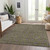 3' X 5' Olive Green Beige And Taupe Floral Washable Indoor Outdoor Area Rug