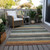5' X 8' Beige Gold And Brown Striped Washable Indoor Outdoor Area Rug