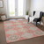 5' X 8' Salmon And Beige Floral Washable Indoor Outdoor Area Rug