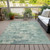 3' X 5' Teal Blue Linen And Pale Aqua Abstract Washable Indoor Outdoor Area Rug
