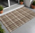 3' X 5' Chocolate and Ivory Plaid Washable Non Skid Indoor Outdoor Area Rug - 606114994510