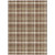 3' X 5' Chocolate and Ivory Plaid Washable Non Skid Indoor Outdoor Area Rug