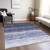 3' X 5' Navy Blue And Ivory Ombre Washable Indoor Outdoor Area Rug
