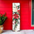 36" White Green And Red Christmas Poinsettia Solid Wood Porch Sign