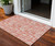 3' X 5' Coral Pink And Ivory Abstract Washable Indoor Outdoor Area Rug