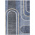 5' X 8' Blue and Black Abstract Washable Indoor Outdoor Area Rug