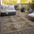 3' X 5' Taupe Floral Medallion Washable Non Skid Indoor Outdoor Area Rug