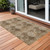 3' X 5' Taupe Floral Medallion Washable Non Skid Indoor Outdoor Area Rug