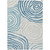 5' X 8' Teal Blue Ivory And Silver Abstract Washable Indoor Outdoor Area Rug