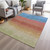 3' X 5' Coral And Blue Ombre Washable Indoor Outdoor Area Rug