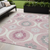 5' X 8' Pink Blush And Gray Medallion Washable Indoor Outdoor Area Rug