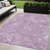 5' X 8' Lavender Purple And Ivory Geometric Washable Indoor Outdoor Area Rug