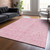 5' X 8' Pink And Ivory Geometric Washable Indoor Outdoor Area Rug - 608219146993