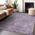 5' X 8' Purple And Ivory Geometric Washable Indoor Outdoor Area Rug Transitional Style - Purple, Ivory Color