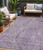 5' X 8' Purple And Ivory Geometric Washable Indoor Outdoor Area Rug Transitional Style - Purple, Ivory Color