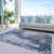 5' X 8' Navy Blue And Sky Blue Abstract Washable Indoor Outdoor Area Rug Transitional Style - Navy Blue, Sky Blue Color