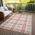 3' X 5' Coral And Beige Plaid Washable Indoor Outdoor Area Rug