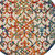 4' Ivory Blue Orange And Green Round Trellis Indoor Outdoor Area Rug