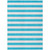 3' X 5' Teal and White Striped Washable Indoor Outdoor Area Rug