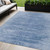 5' X 8' Denim Blue And Sky Blue Abstract Washable Indoor Outdoor Area Rug Transitional Style - Denim Blue, Sky Blue Color