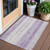 3' X 5' Purple And Ivory Striped Washable Indoor Outdoor Area Rug