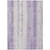 3' X 5' Purple And Ivory Striped Washable Indoor Outdoor Area Rug