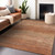 3' X 5' Copper Striped Washable Indoor Outdoor Area Rug
