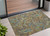 2' X 3' Brown Aqua and Gold Paisley Washable Non Skid Indoor Outdoor Area Rug