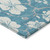 3' X 5' Turquoise Ivory And Gray Floral Washable Indoor Outdoor Area Rug