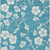 3' X 5' Turquoise Ivory And Gray Floral Washable Indoor Outdoor Area Rug