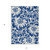 5' X 8' Navy and Ivory Floral Washable Non Skid Indoor Outdoor Area Rug