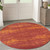 8' Red And Orange Round Abstract Indoor Outdoor Area Rug