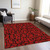 5' X 8' Red And Black Geometric Washable Indoor Outdoor Area Rug