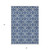 3' X 5' Navy Blue And Ivory Geometric Washable Indoor Outdoor Area Rug Transitional Style - Navy Blue, Ivory Color
