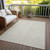 5' X 8' Beige And Ivory Geometric Washable Indoor Outdoor Area Rug Transitional Style - Beige, Ivory Color