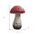15" Red And White Polyresin Mushroom Outdoor Statue