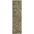 2' X 8' Brown Aqua and Gold Paisley Washable Non Skid Indoor Outdoor Area Rug